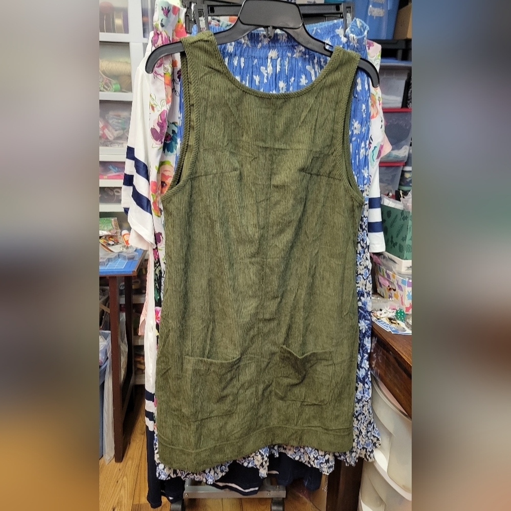 Lightweight Corduroy Dress Small Green